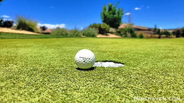 Del Webb Park putting green with golf ball
